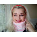 Striped Hype Cowl Pink and White