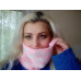 Checkered Play Cowl Pale Pink and White