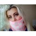 Checkered Play Cowl Pale Pink and White