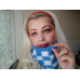 Checkered Play Cowl in blue and white contrast Checkered Play Cowl in blue and white contrast
