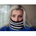 Striped Hype Cowl Black and White monochrome look contrast