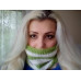Striped Hype Cowl Green and White