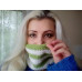 Striped Hype Cowl Green and White