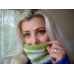 Striped Hype Cowl Green and White