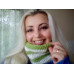 Striped Hype Cowl Green and White