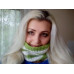 Striped Hype Cowl Green and White