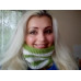 Striped Hype Cowl Green and White