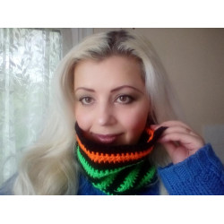 Striped Hype Cowl Halloween Colours contrast