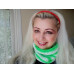 Striped Hype Cowl Neon Green and white contrast colours
