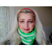 Striped Hype Cowl Neon Green and white contrast colours