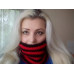 Striped Hype Cowl Red and Black Contrast Striped Hype Cowl Red and Black Contrast