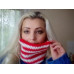 Striped Hype Cowl Red and White