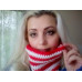 Striped Hype Cowl Red and White
