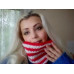 Striped Hype Cowl Red and White