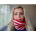 Striped Hype Cowl Red and White