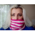Striped Hype Cowl in Berry and White Colours