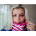 Striped Hype Cowl in Berry and White Colours