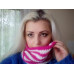 Striped Hype Cowl in Berry and White Colours