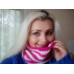 Striped Hype Cowl in Berry and White Colours