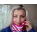 Striped Hype Cowl in Berry and White Colours