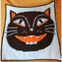 Vintage Halloween Grin Cat